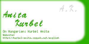 anita kurbel business card